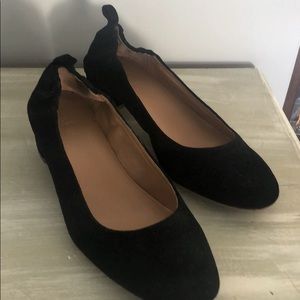 J Crew black low heel shoes
